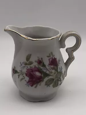 Moss Rose Made In Japan Creamer  Vintage Gold Accent Mini Pitcher • $14.99