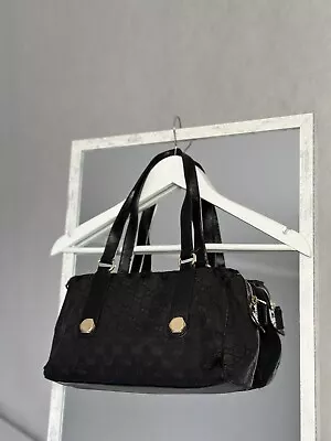 Gucci Black Monogram GG Canvas Small Charmy Boston Bag Luxury Vintage • $100