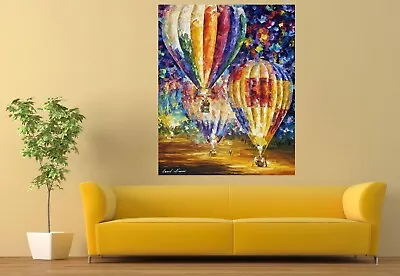 Leonid Afremov (NEW)   HOT AIR BALLOONS.  Painting Canvas Wall Art Picture Print • £14