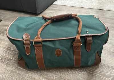 $49.99 • Buy Vintage Polo Ralph Lauren Weekender Duffle Bag Green Brown Handles Large Zipper