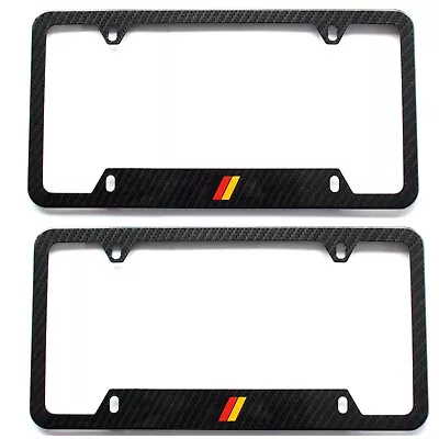 2 Germany German License Plate Frame Carbon Fiber Finished For Porsche BMW Audi  • $26.99