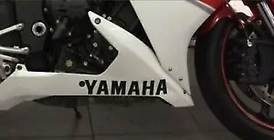 YAMAHA Bellypan Replica Logo Stickers 2x  Black Vinyl YZF R1 FZR1000R Fazer TZR • £5.99