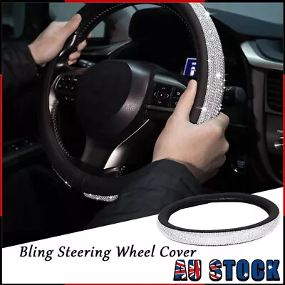 New Car Steering Wheel Cover Leather Glitter Crystal Bling Rhinestone Universal* • $14.89