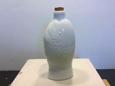 Vintage Wheaton Milk Glass 7 1/2  Fish Bottle W/ Cork • $14.99