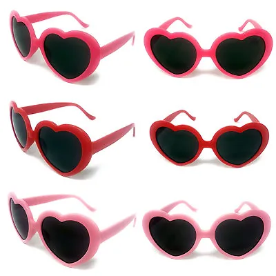 Heart Shape Sunglasses Black Lenses Womens Ladies Girls Teen Fashion Love Lolita • £3.29