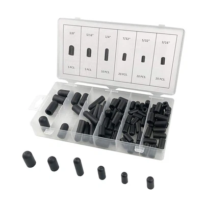 $16.73 • Buy 80Pcs✅ Carburetor Vacuum Line Hose Rubber Boot Cap Assortment Kit Brand New