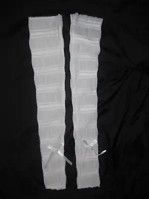 Ribbon Bow Decor Semi-sheer Leg Warmers White Nip Ballet 80s Aesthetic Kawaii • $10.50