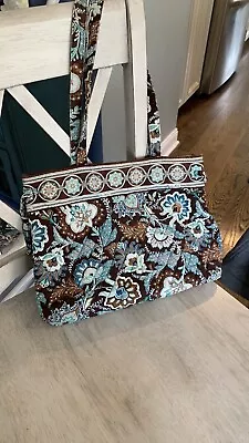 RETIRED Vera Bradley Java Blue Paisley Print Tote Bag Purse • $18