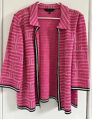 Ming Wang Womens Size XL Sweater Cardigan Jacket Pink • $59.99