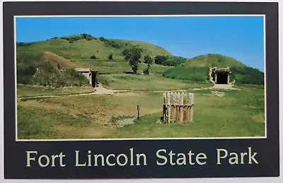 Mandan ND-North Dakota Fort Lincoln State Park Earth Lodges Vintage Postcard • $5.99