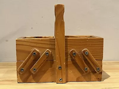 Rare Vintage Cute Miniature Wooden Accordion Cantilever Fold Out Sewing Box  • £14