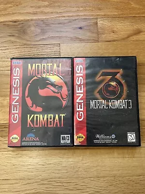 Mortal Kombat 1 & 3 (Sega Genesis) No Manual In Cases • $15