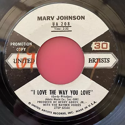 Marv Johnson - 'I Love The Way You Love' 7  Soul 1960 United Artists US Promo X  • $9