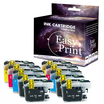 10-PK LC75 Ink Cartridge For Brother MFC-J6510DW MFC-J435W DCP-J740N MFC-J5910DW • $12.99