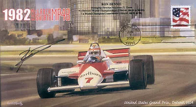 1982sb McLAREN COSWORTH MP4B DETROIT F1 Cover Signed RON DENNIS • $19.89