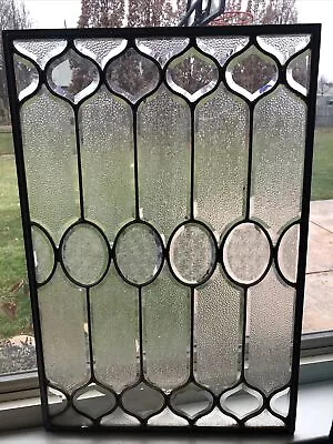 Antique Victorian C 1900 Beveled Glass Window Heavy Thick Glass 28” X 19” • $375