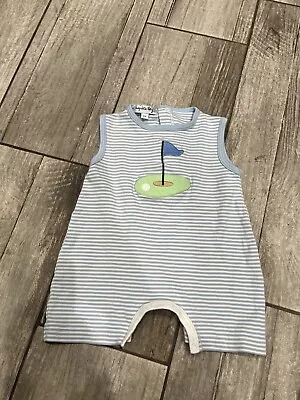 Magnolia Baby Blue/White Stripe Golf Outfit. Size 9 Mo. • $19.99