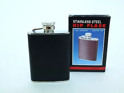 New 3 Oz. Stainless Steel Liqour Hip Flask W/ Leather Cover  (SHIPPED FROM USA!) • $4.99