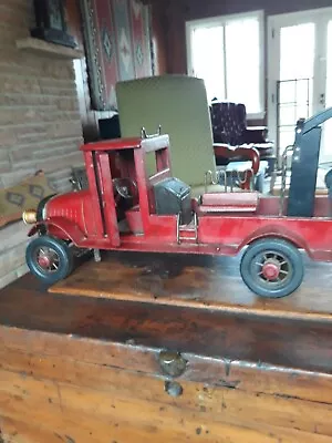 Antique Large 1920's Rare Handmade Wood & Metal Firetruck  • $140