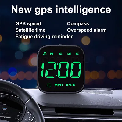 Digital GPS HUD Speedometer Car Head Up Display MPH KMH Compass Overspeed Alarm • £14.59