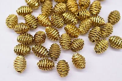 Brass Wire Spacer Beads Spring Coil Cage Spiral Metal Beads 7mm • $4.99