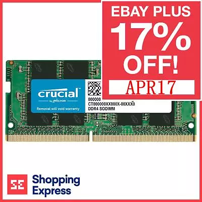 Crucial 16GB RAM DDR4 SODIMM 3200MHz CL22 Laptop Memory CT16G4SFRA32A • $79