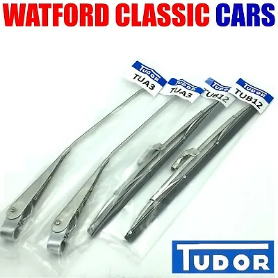 Genuine Tudor MGB GT Stainless Steel And Chrome Wiper Arm And 12 Inch Blade Set  • $43.46