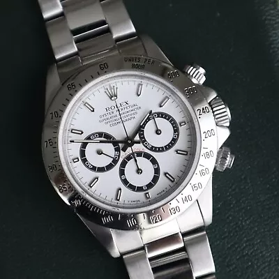 1997 Rolex Daytona Cosmograph ZENITH White Stainless 40mm Watch 16520 Vintage • $22950