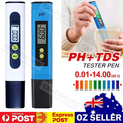 PH TDS Meter Digital Tester Pen Aquarium Pool SPA Water Quality Monitor VIC • $7.55