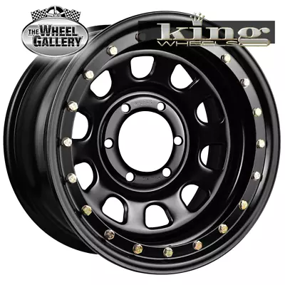 Set Of  King D-Locker 15x8 6/139.7 -23N Satin Black - Zinc Bolts Steel Wheels • $596