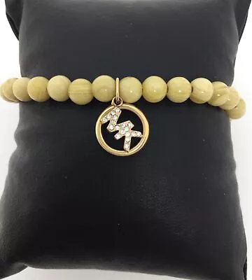 Michael Kors Rose Goldtone Logo Charm Beaded Friendship Bracelet • $15