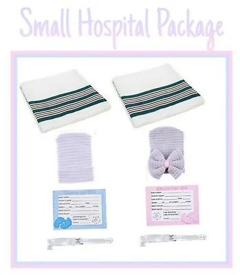 4PC SMALL REBORN BABY BOY HOSPITAL SET! (blanket Hat Id Bracelet & Crib Card) • $27.39