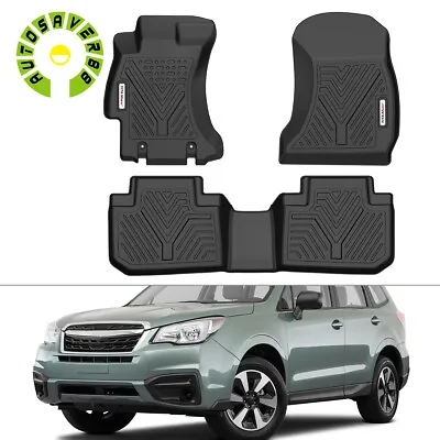 Floor Mats For 14-18 Subaru Forester 1st & 2nd Row All Weather Rubber Waterproof • $67.39