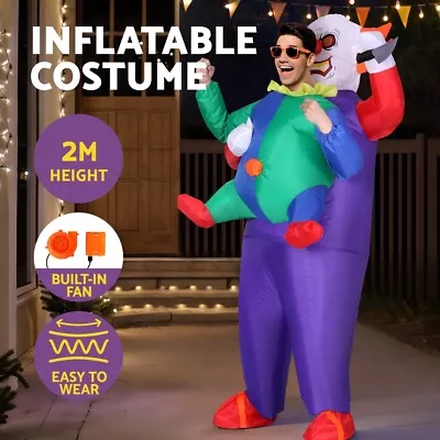 Inflatable Clown Costume Adult Suit Blow Up Party Fancy Dress Halloween Cosplay • $40.95