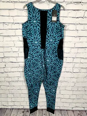 Ladies USA Pro Mesh Jumpsuit Size 12 Blue XRay Design Work Out Gym Training BNWT • £23.99