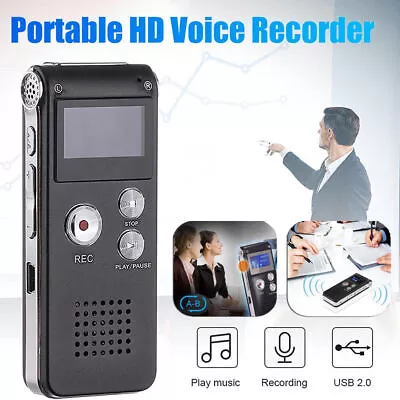 Digital Voice Recorder Dictaphone Audio MP3 Player Sound Voice Recording Device • £14.99