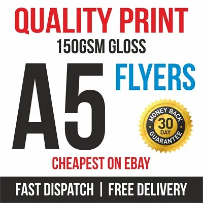 £11.95 • Buy 1000 A5 Flyers Leaflets Printed Full Colour 150gsm Gloss Quality Print Fast 