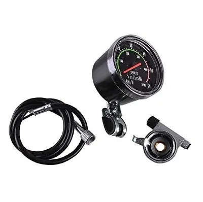 Black Classic Resettable Analog Speedometer Odometer Bike Bicycle Mechanical Wat • $18.15
