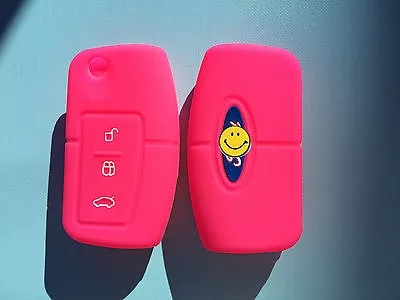 Silicone Flip Key Cover For Ford Fiesta Focus Mondeo Xr6 Territory Falcon-pink • $7.90