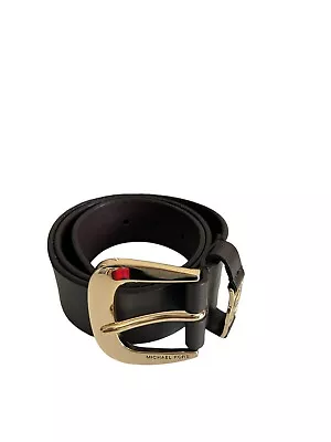 Michael Kors Women’s Genuine Leather Belt Gold Buckle Size Small • $8