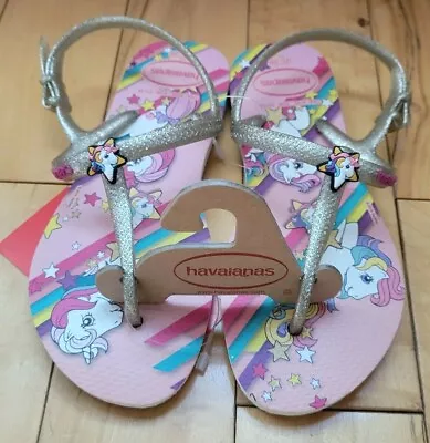 Havaianas Girls Unicorn My Little Pony Freedom Thong Strap Sandals Size 3/4 NWT  • $17.24