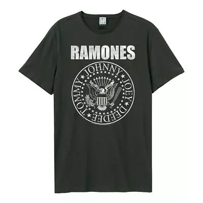 Amplified The Ramones CLassic Seal Charcoal T-Shirt • £22.95