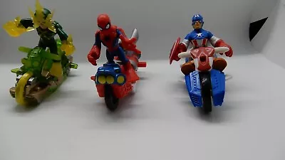 Marvel Heroes Spider-Man Captain America Electro Motorcycle 2.5  Figure Lot • $20