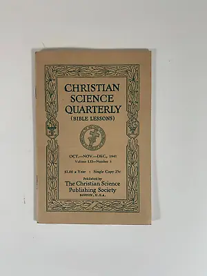 Mary Baker Eddy Christian Science Quarterly Nov. Dec. March 1941 Rare Vtg • $29.97