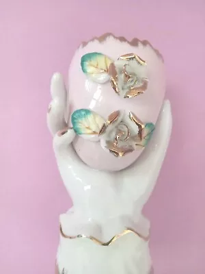 VTG Victorian Style Porcelain Figural Lady Hand Holding Egg Cup Ucagco ? Japan  • $19