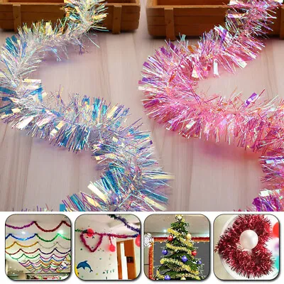 2M(6.5Ft) Chunky Tinsel Foil DIY Garland Christmas Tree Xmas Wedding Party Decor • $2.23