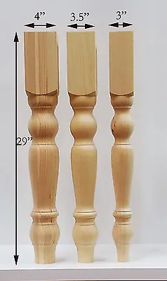 $115 • Buy  Farmhouse Dining Table Legs- Wood Legs. Set Of 4 Hand Made Wood Turning Legs