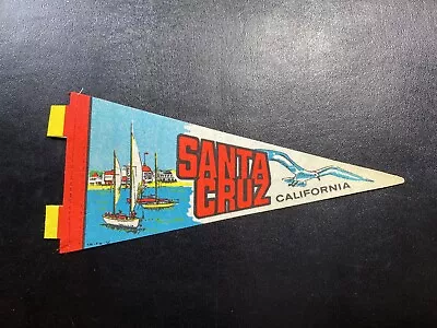 Small Vintage Santa Cruz California Pennant Flag With Sailboat Image 9” • $12.50