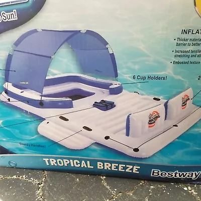 NEW 6 Person Raft Floating Island Canopy - Cooler Bag - CoolerZ Tropical Breeze • $390