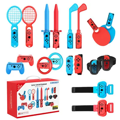 Newest 18 In 1 Switch Sports Accessories Bundle For Nintendo Switch OLED Handle  • $49.99